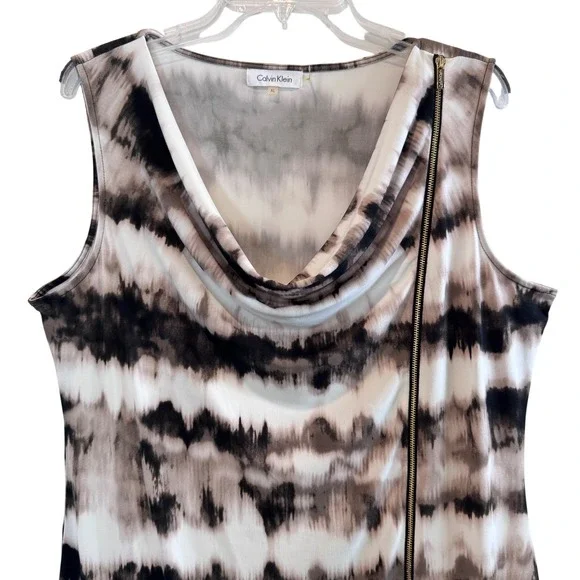 Calvin Klein Brown White Women's Dress Office Business Cocktail Party Size XL - Picture 2 of 6